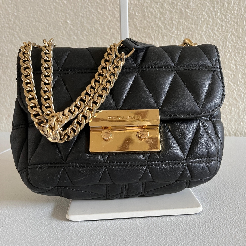 Michael Kors Black Sloan Quilted Leather Shoulder Bag